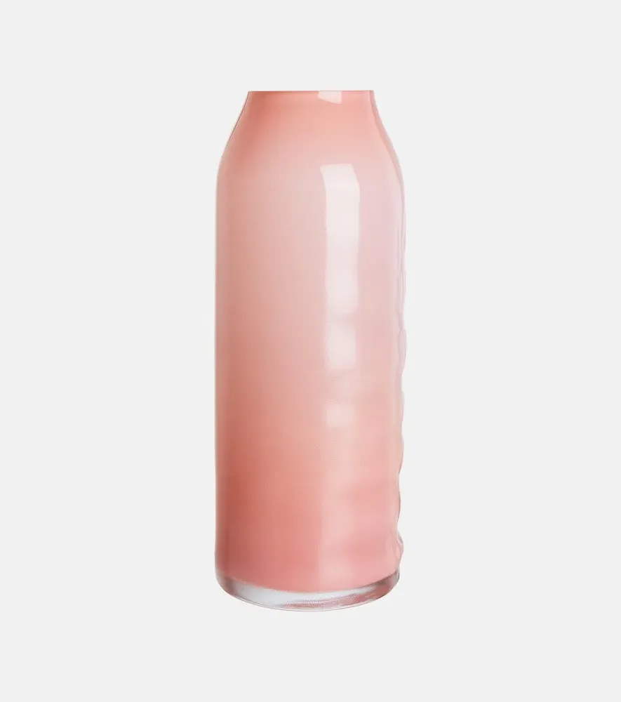 Raw Large Glass Vase - Pink