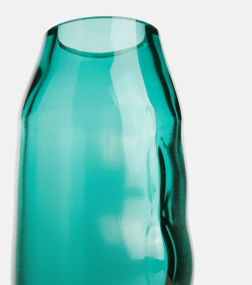 Raw Medium Glass Vase - Green