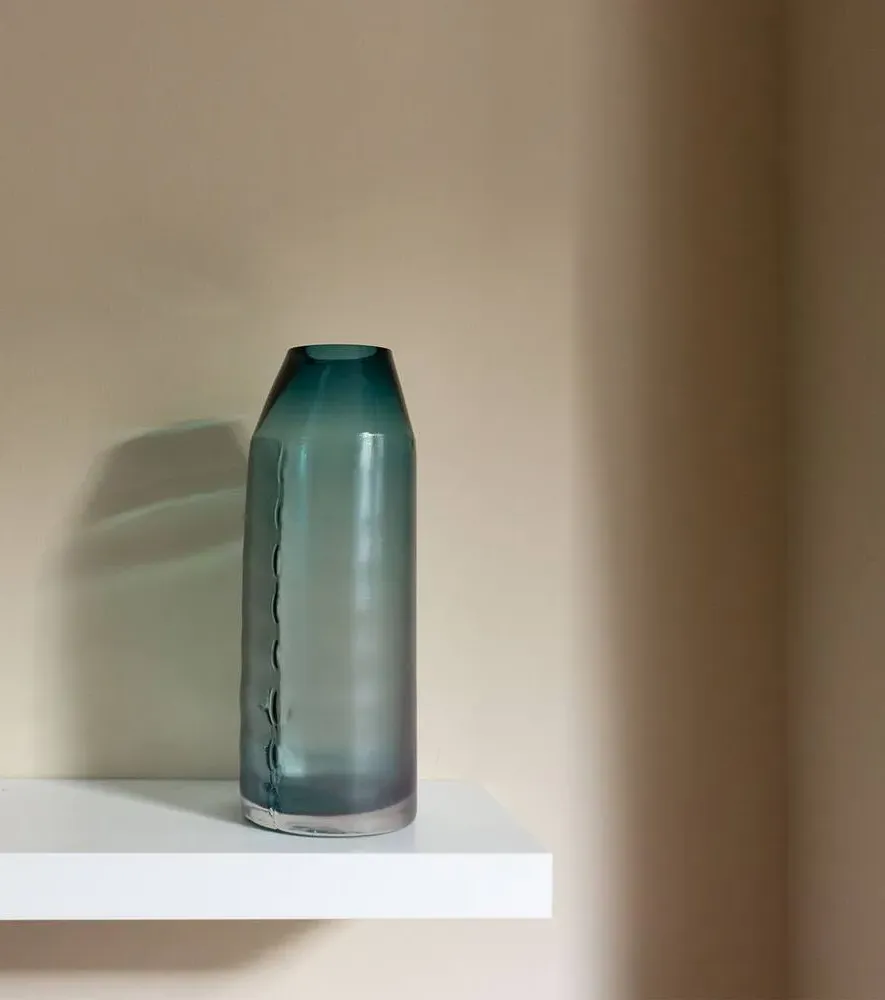 Raw Medium Glass Vase - Green