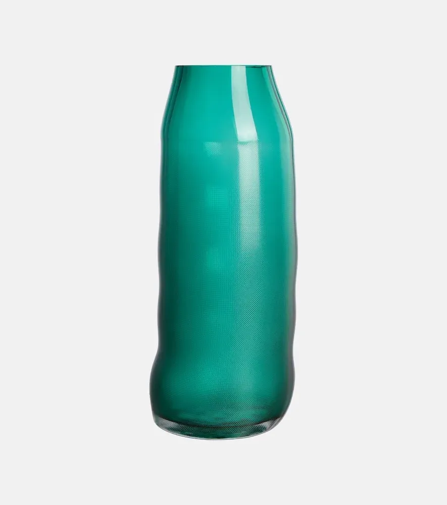 Raw Medium Glass Vase - Green