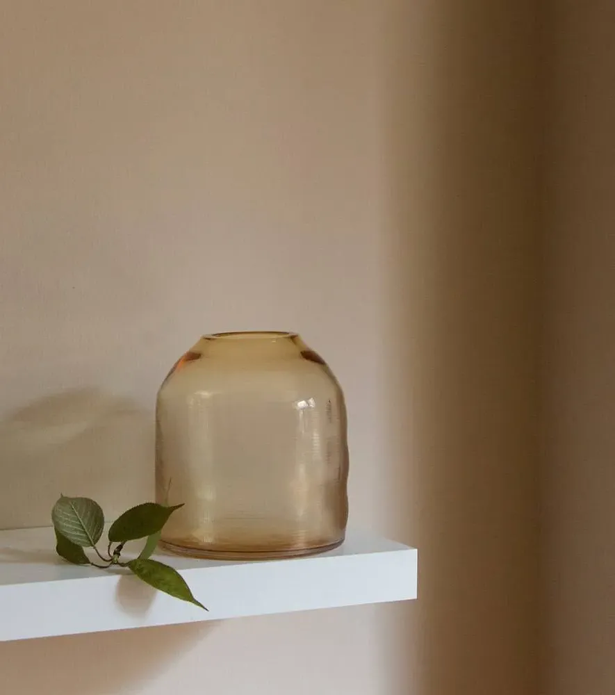 Raw Small Glass Vase - Orange