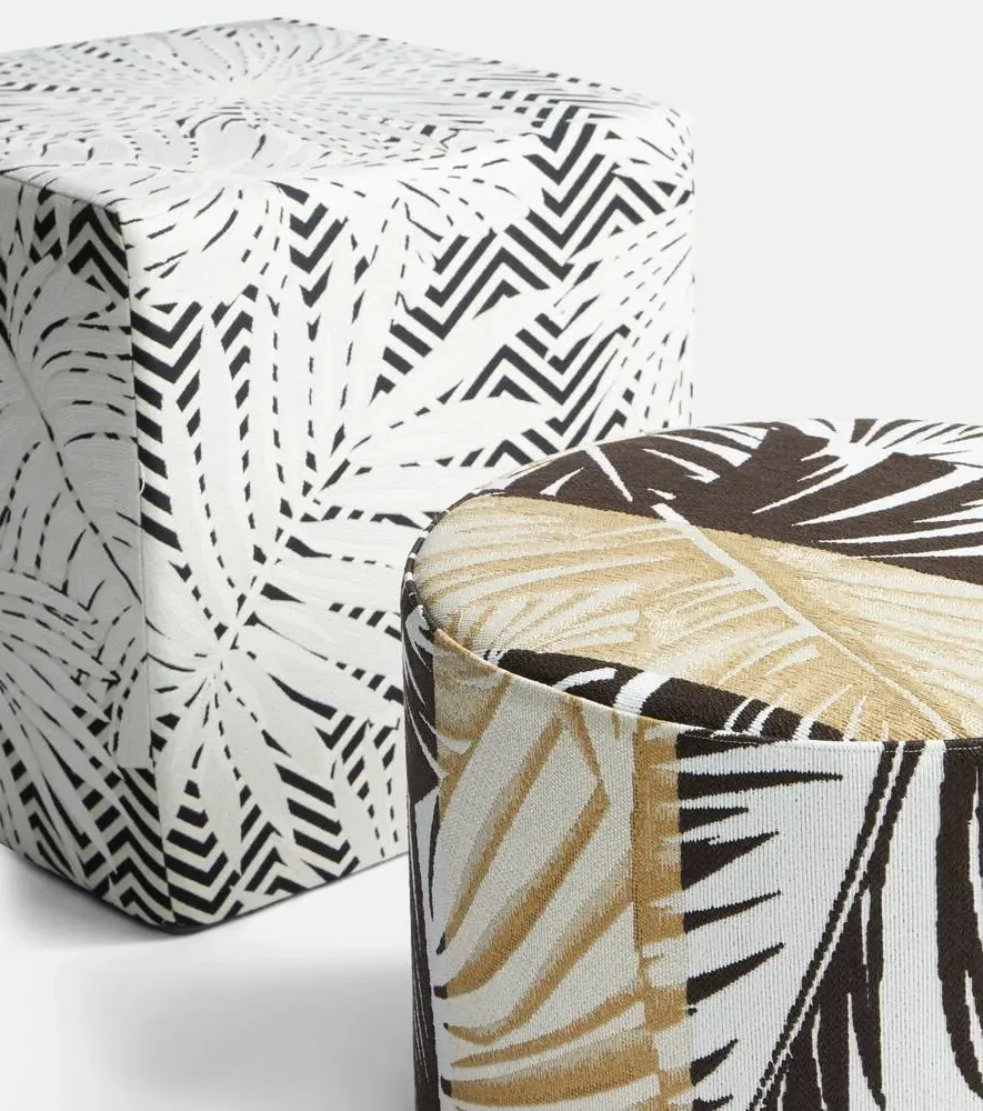 Bali Floral Pouf - Brown