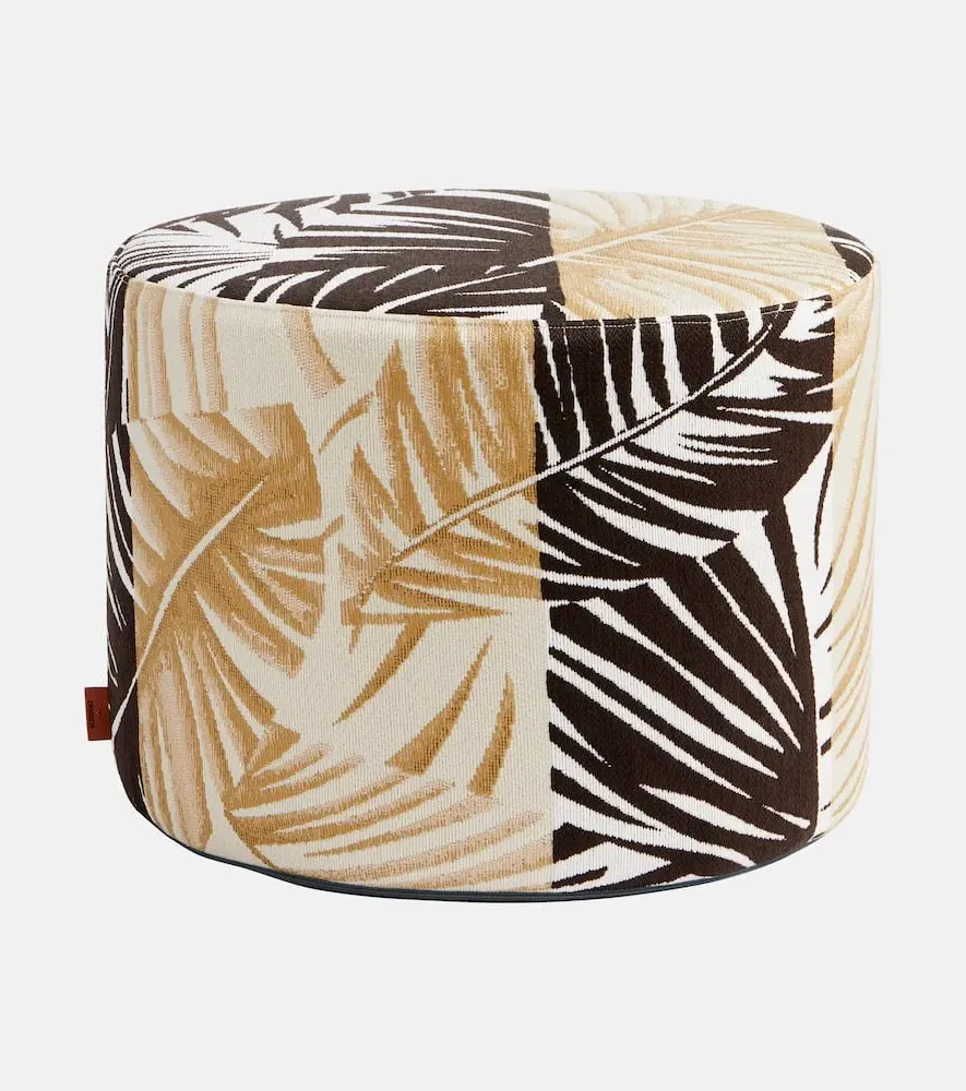 Bali Floral Pouf - Brown