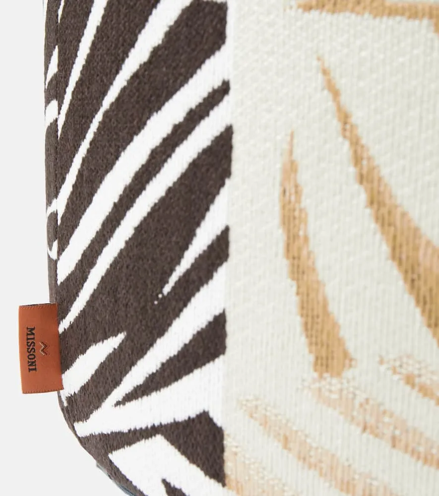 Bali Floral Pouf - Brown, Fabric image