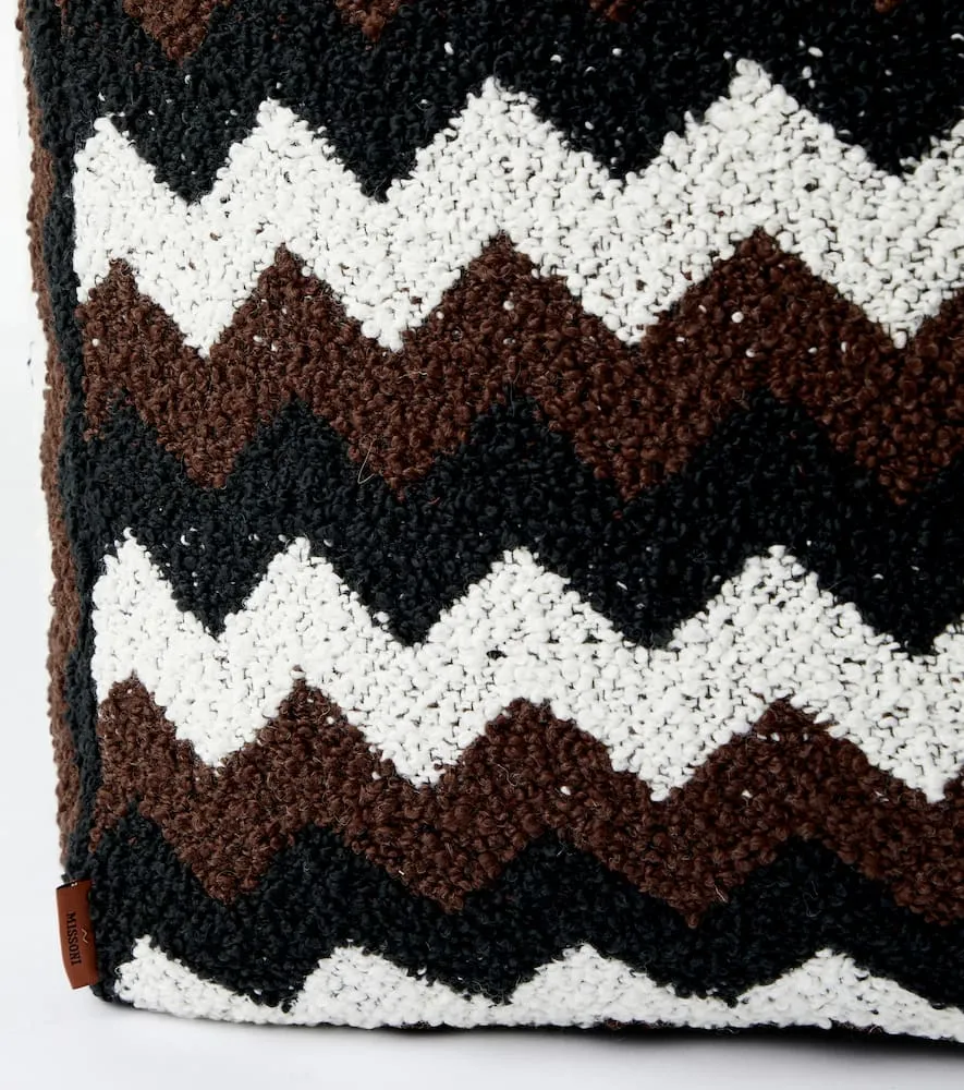 Riccio Zigzag Ottoman - Multicolor, Bouclé