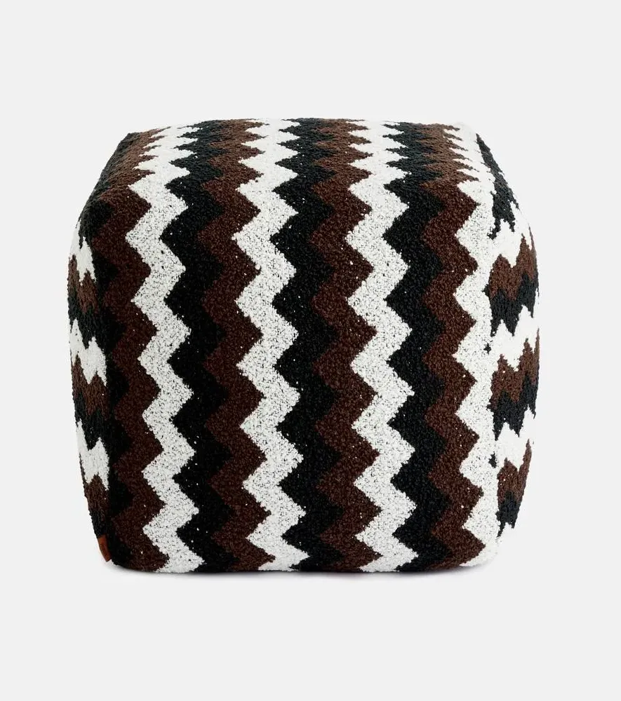 Riccio Zigzag Ottoman - Multicolor, Boucle