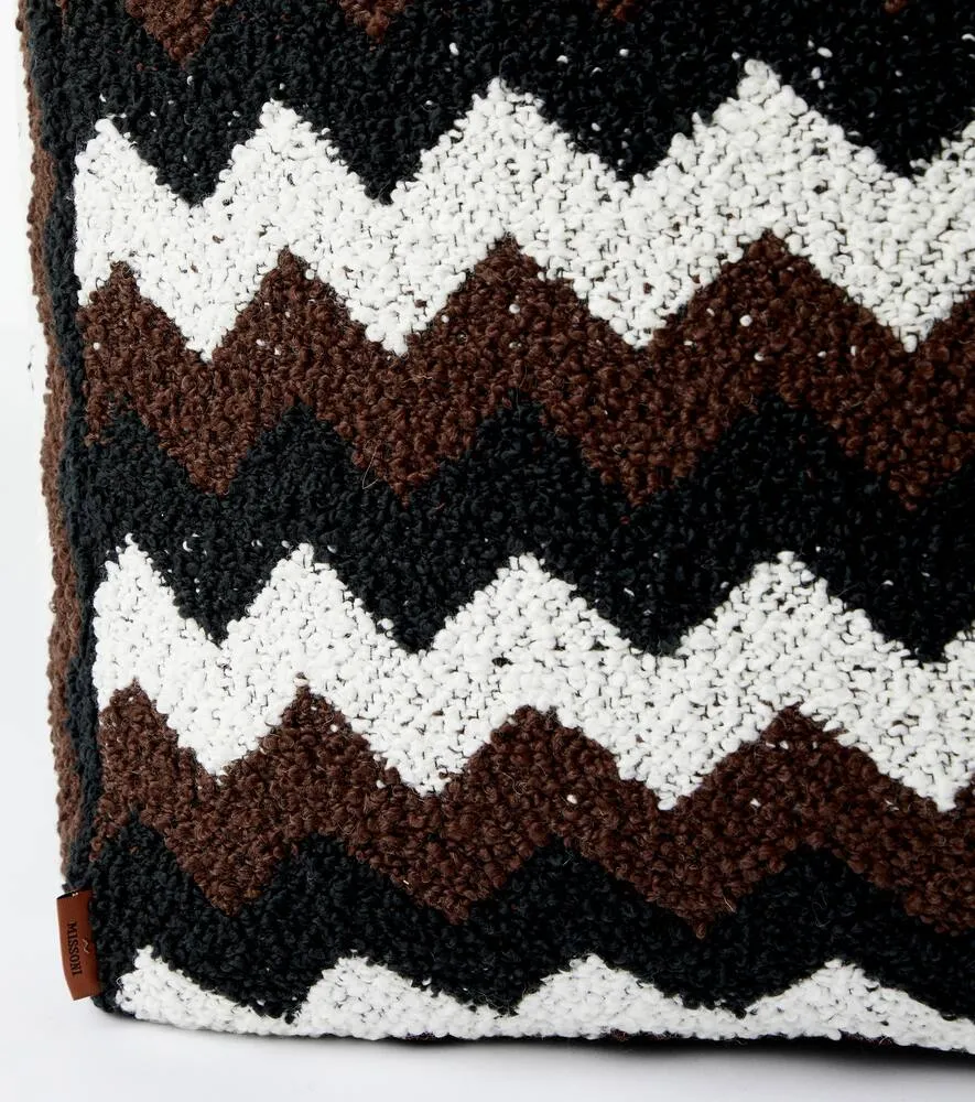 Riccio Zigzag Ottoman - Multicolor, Boucle