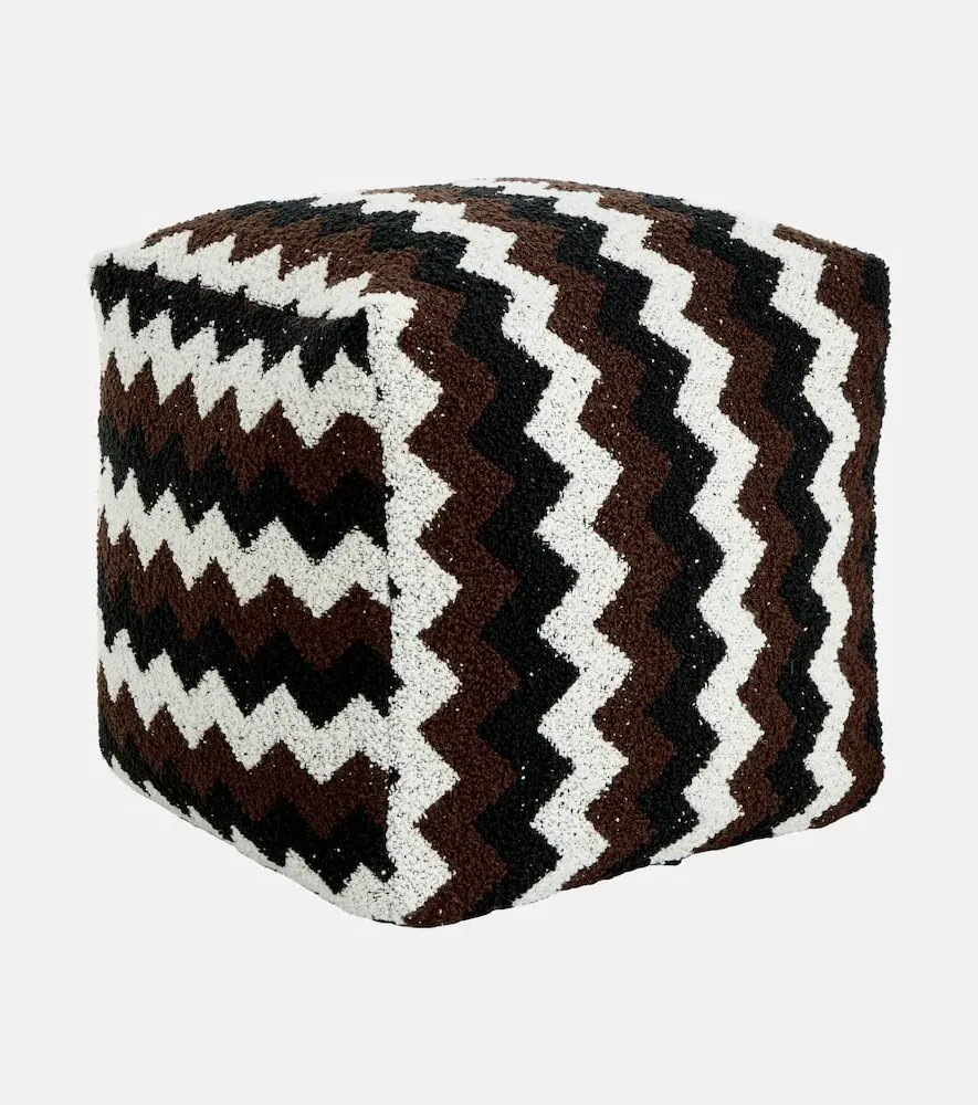Riccio Zigzag Ottoman - Multicolor, Boucle