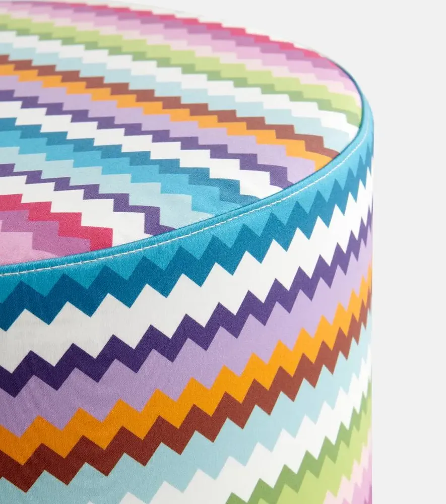 Riverbero Zigzag Pouf - Rosa Multicolor, Cotton Canvas