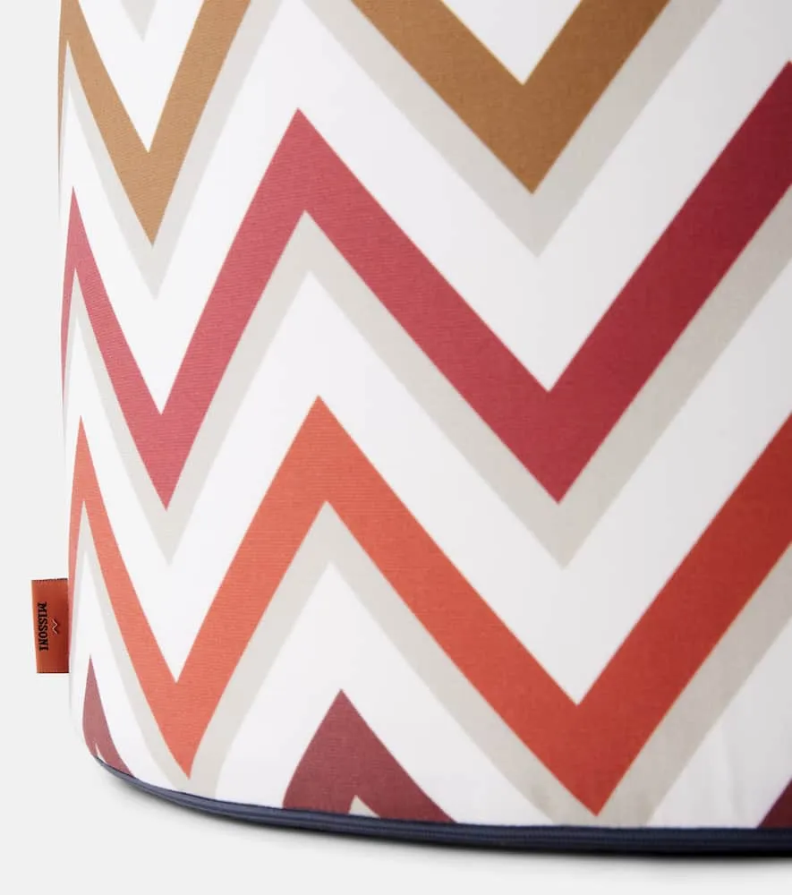 Watamu Zigzag Pouf - Multicolor, Acrylic