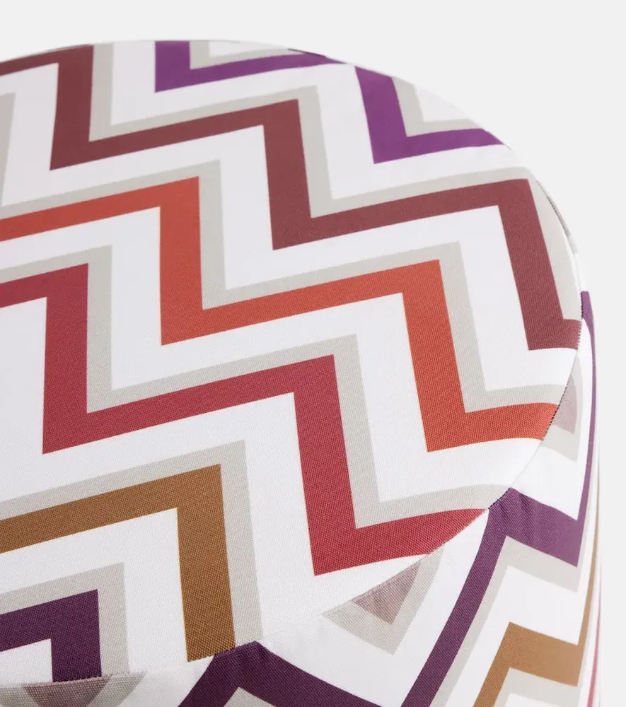 Watamu Zigzag Pouf - Red Multicolor, Acrylic image