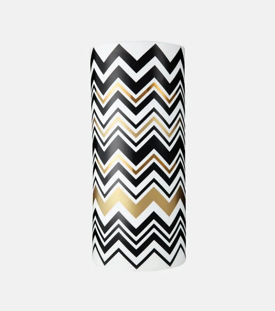 Zig Zag Tall Vase - Multicolored, Porcelain
