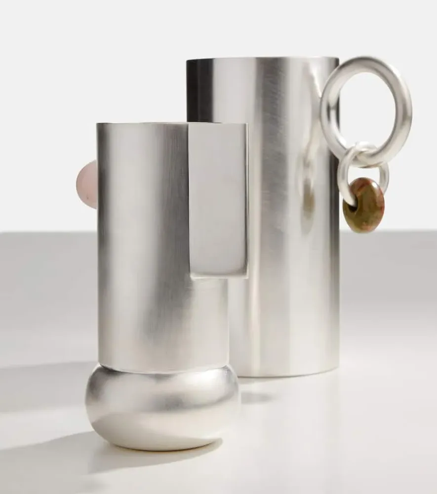 Embellished Pitcher - Silver, Silver-Plated Brass