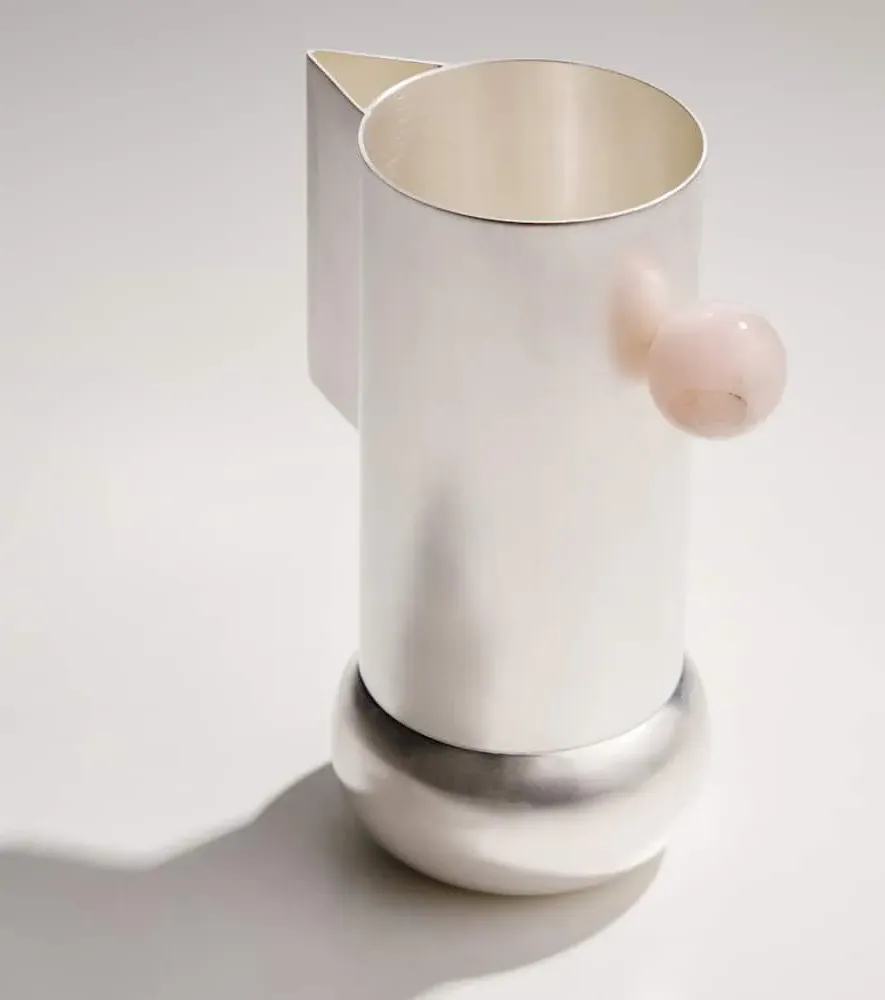 Embellished Pitcher - Silver, Silver-Plated Brass