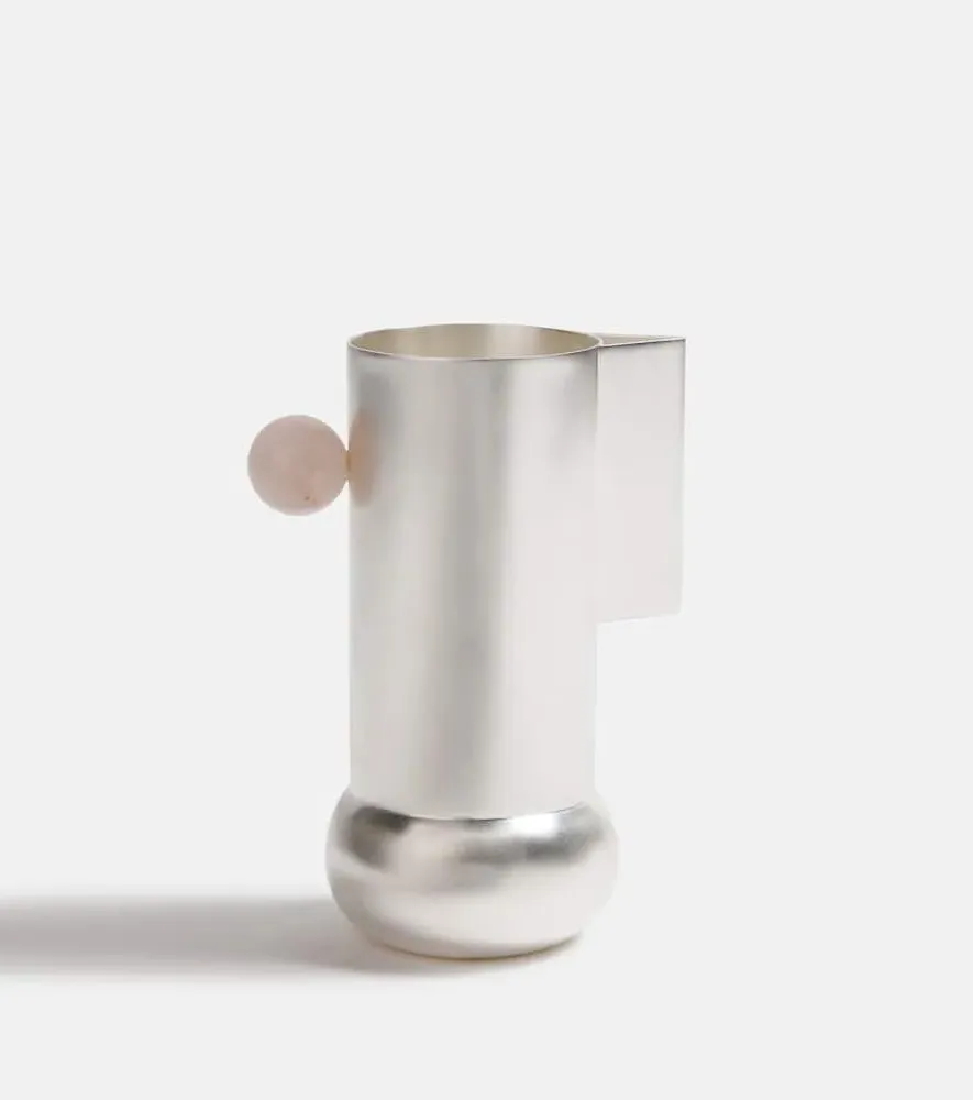 Embellished Pitcher - Silver, Silver-Plated Brass