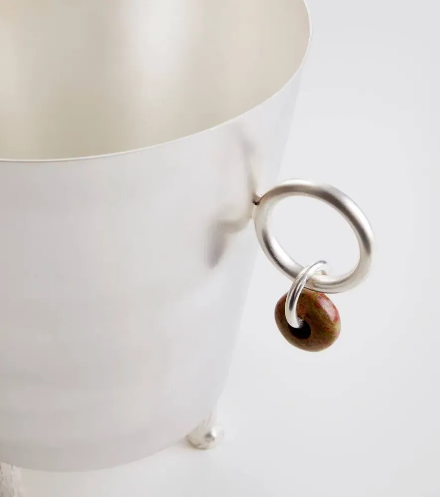 Embellished Silver-plated Ice Bucket - Silver