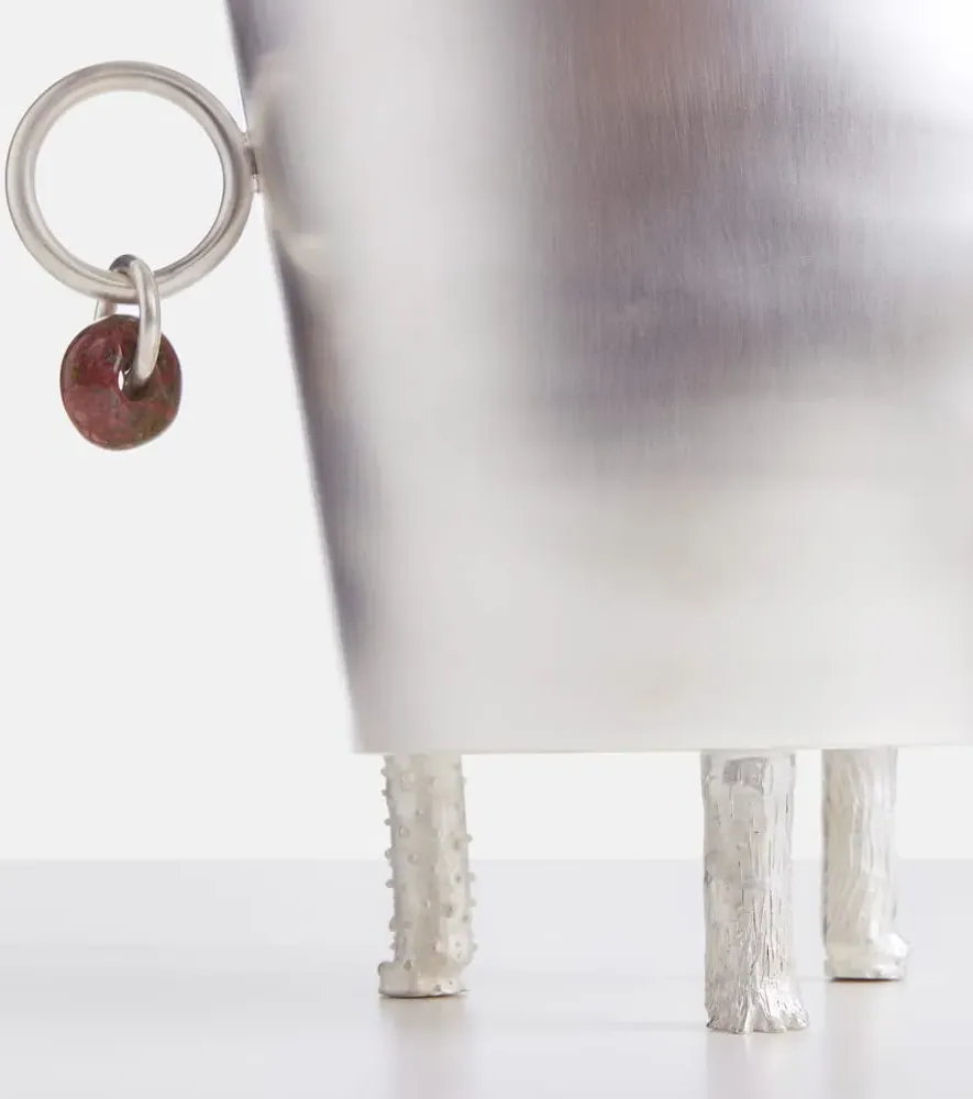 Embellished Silver-plated Ice Bucket - Silver