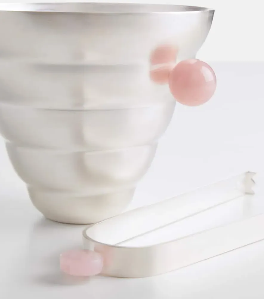 Silver-plated Ice Bucket and Tongs Set - Silver