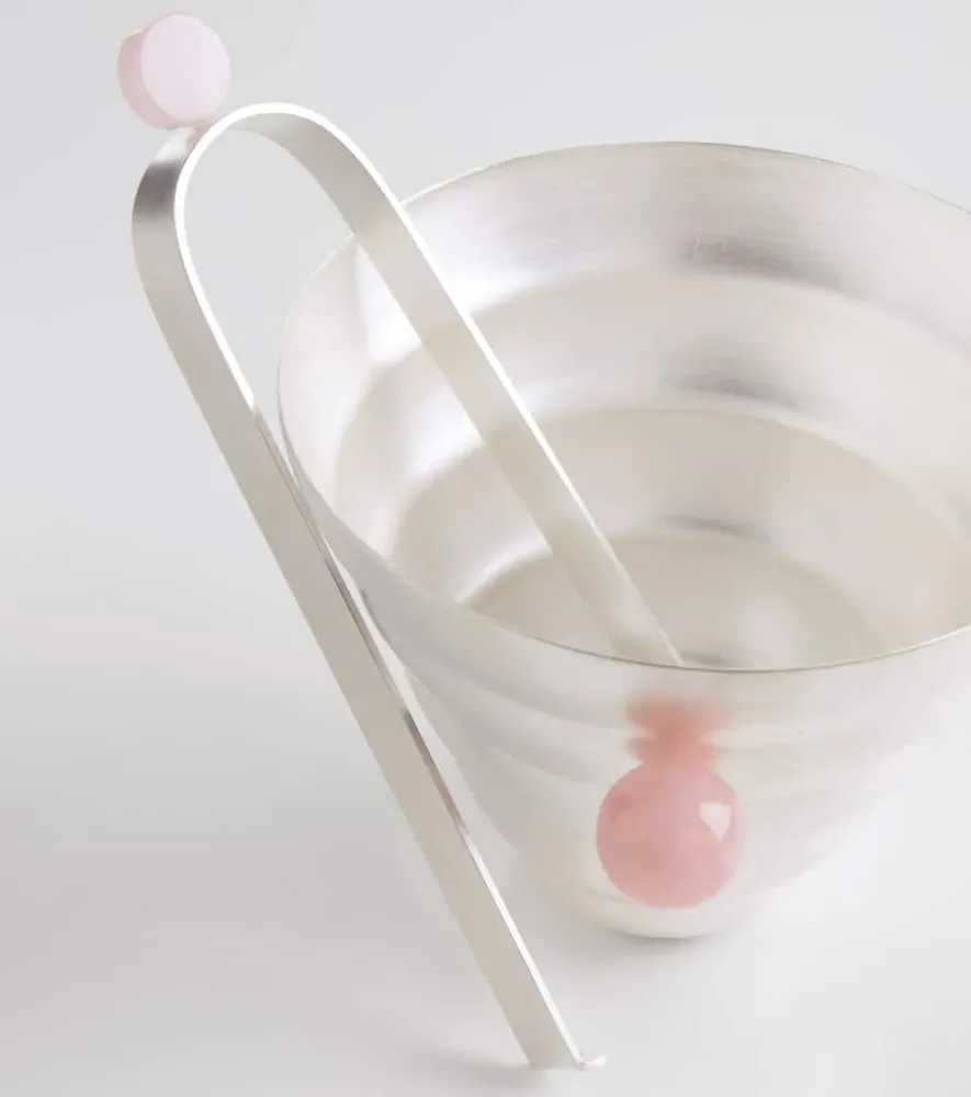 Silver-plated Ice Bucket and Tongs Set - Silver image