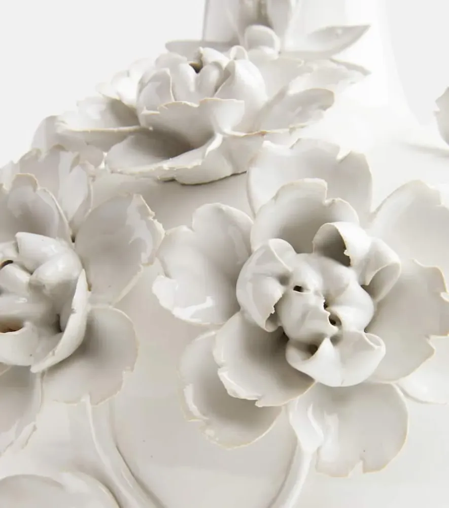 3D Rose Vase - White, Porcelain