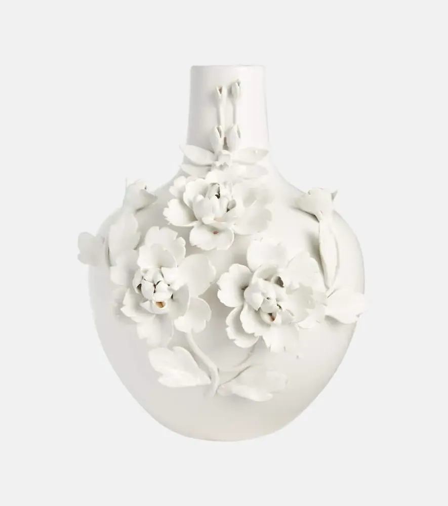 3D Rose Vase - White, Porcelain