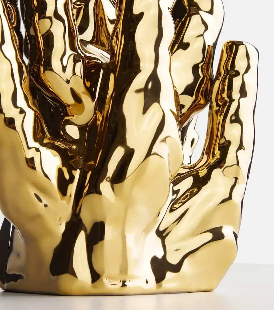 Coral Porcelain Vase by Norman Trapman - Gold image
