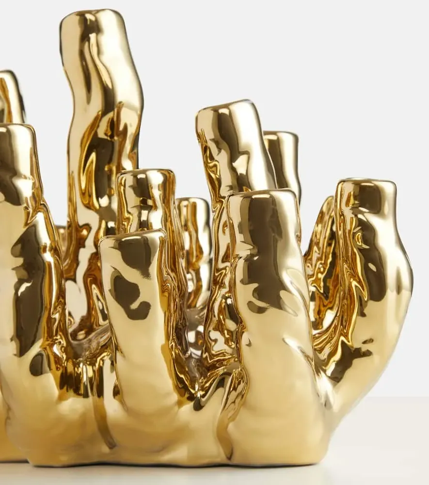 Coral Reef Vase by Norman Trapman - Gold, Porcelain