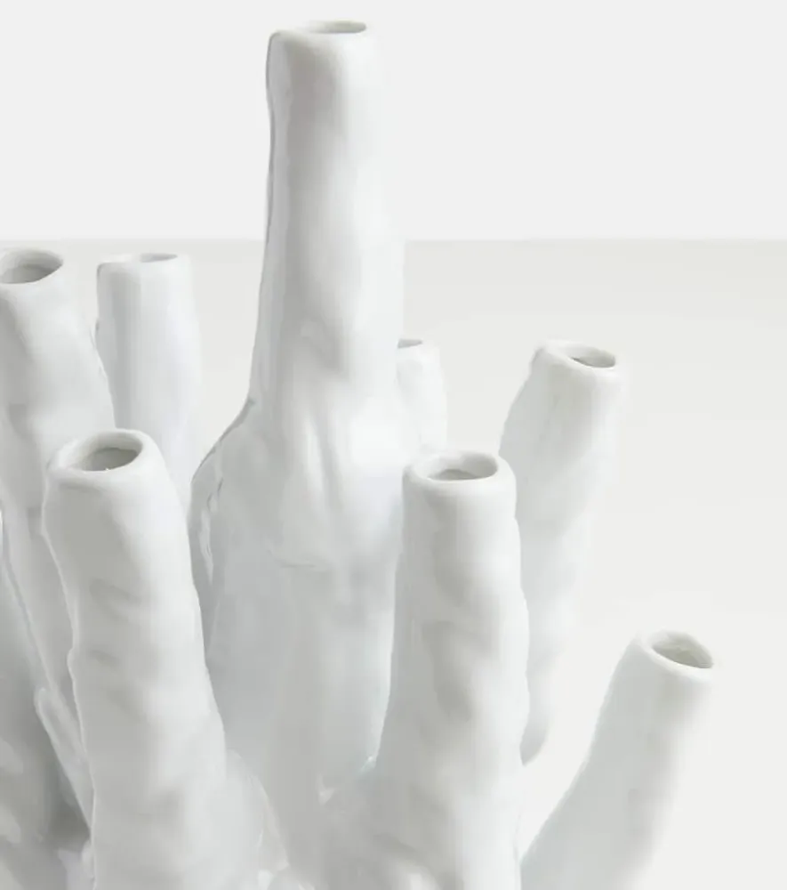 Coral Small Vase - White, Porcelain