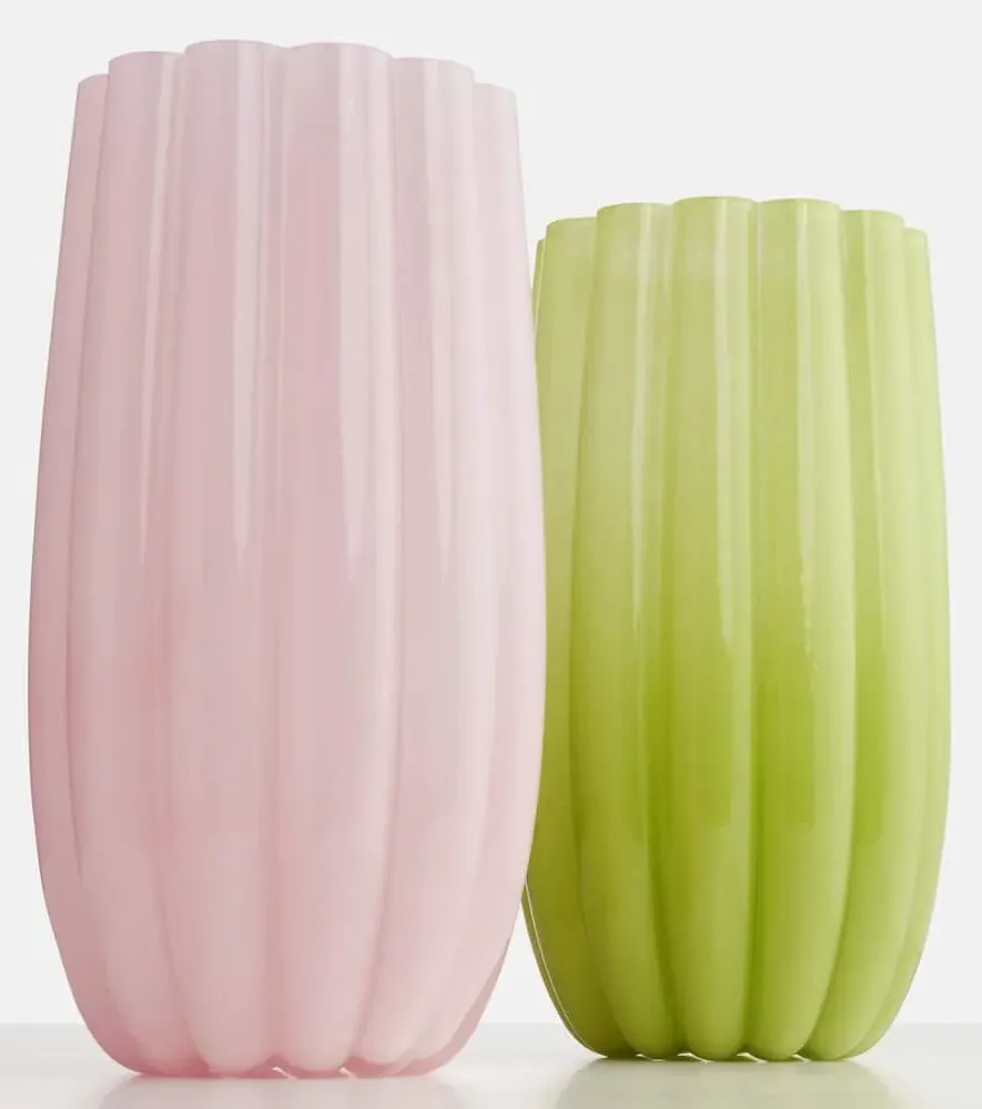 Melon Large Vase - Pink, Glass