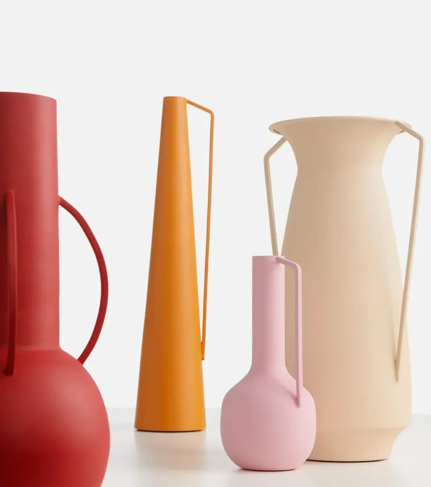 Roman Set of 4 Metal Vases - Sunset