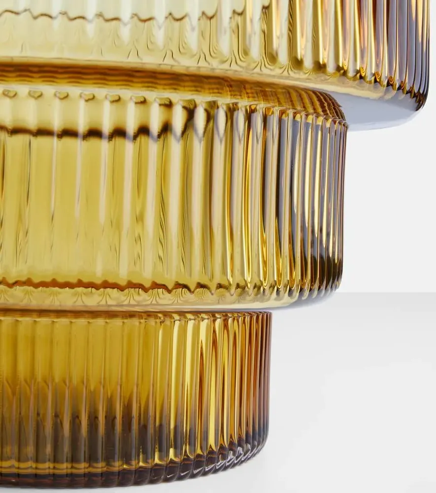 Steps Large Glass Vase - Amber