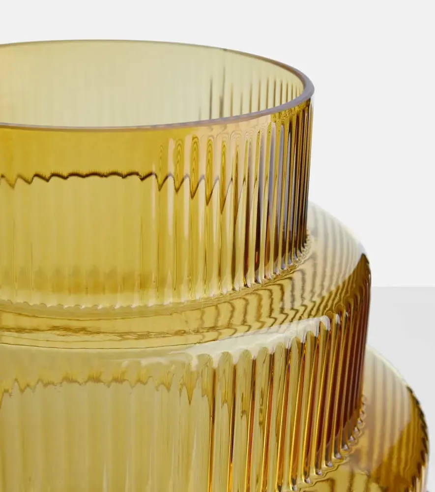 Steps Large Glass Vase - Amber image