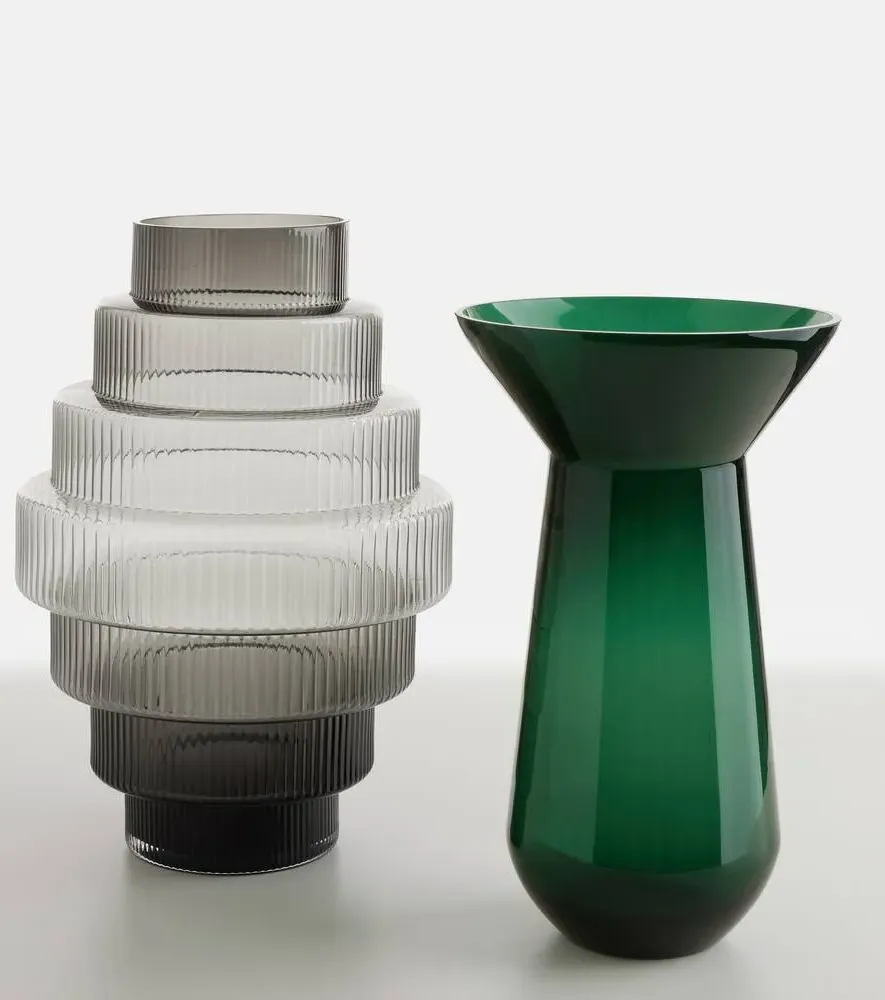 Steps Large Glass Vase - Grey