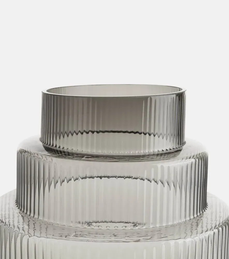 Steps Large Glass Vase - Grey