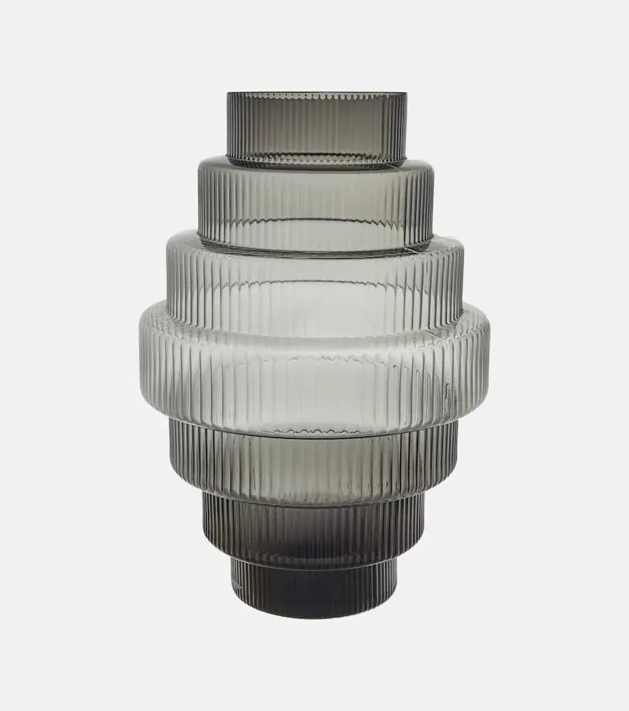 Steps Large Glass Vase - Grey