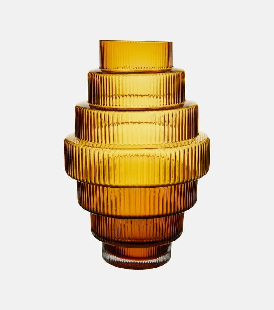 Steps Small Vase - Amber, Glass