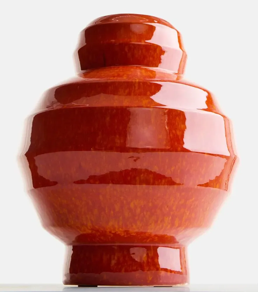 Sumo Ceramic Plant Pot - Orange