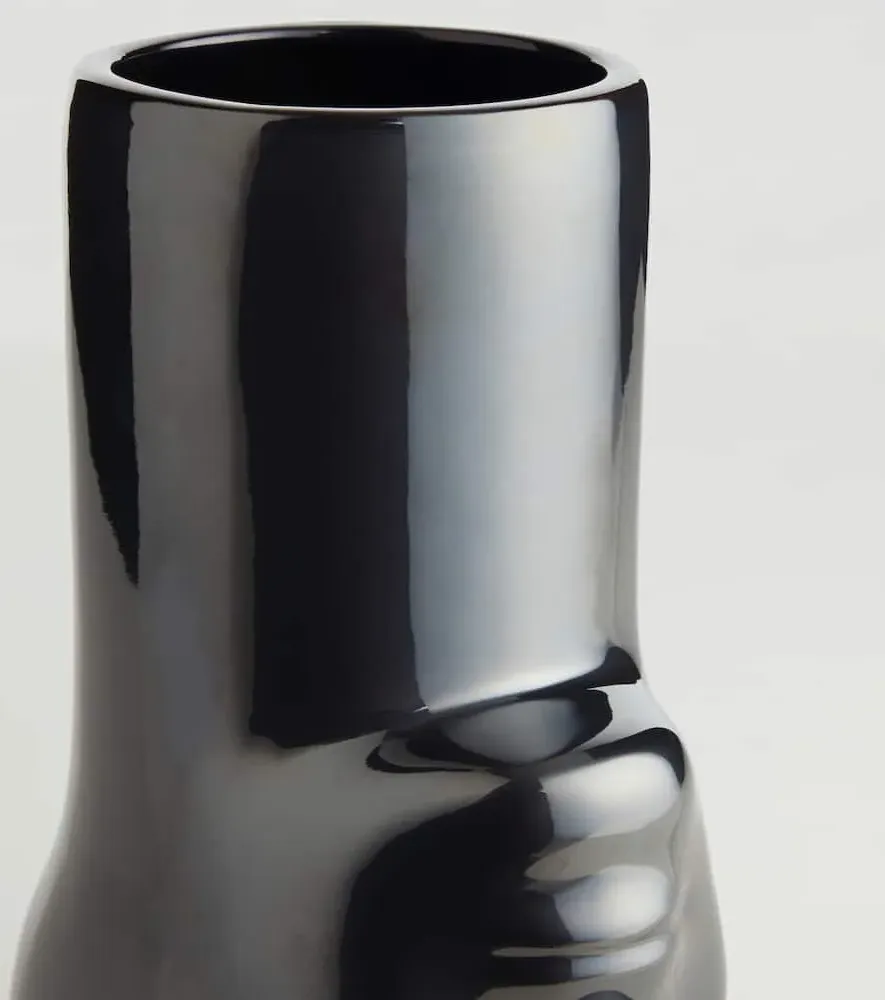 Upside-Down Ceramic Vase - Gray image