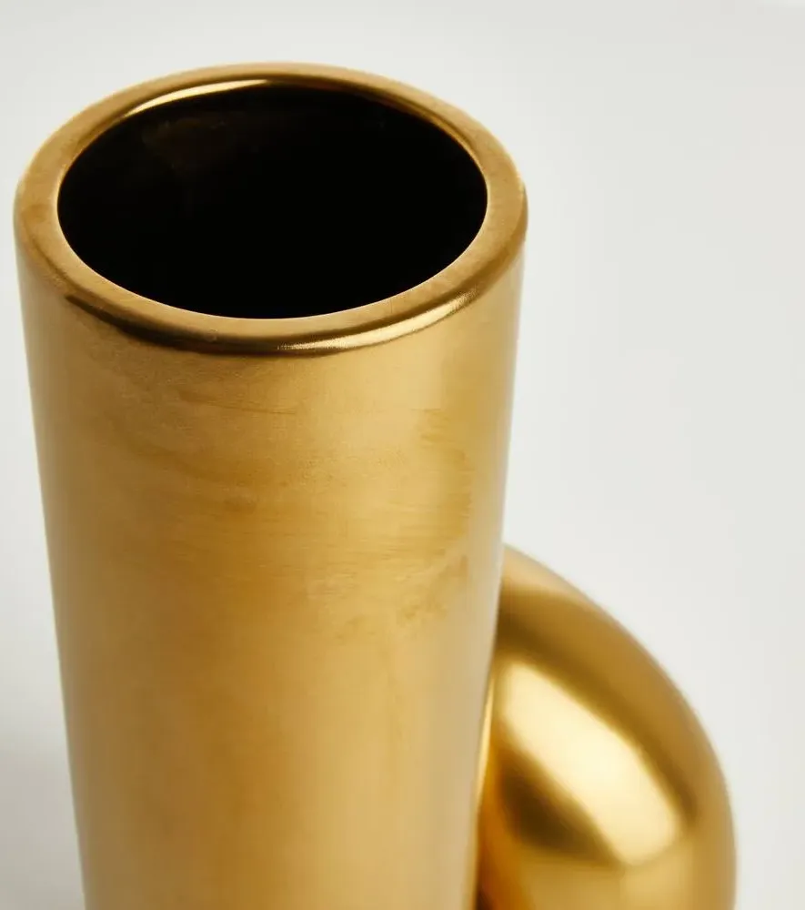 Yourtube Vase - Gold, Ceramic