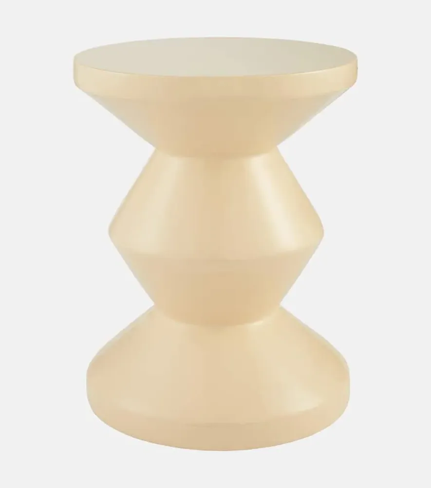 Zig Zag Stool - Beige, Polyester