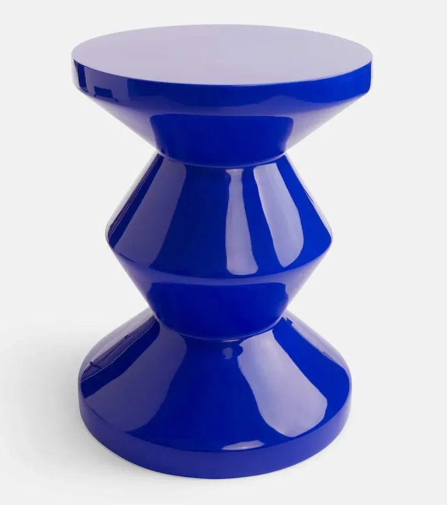 Zig Zag Stool - Blue, Polyester