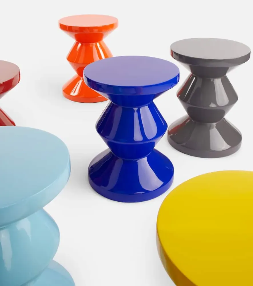 Zig Zag Stool - Blue, Polyester