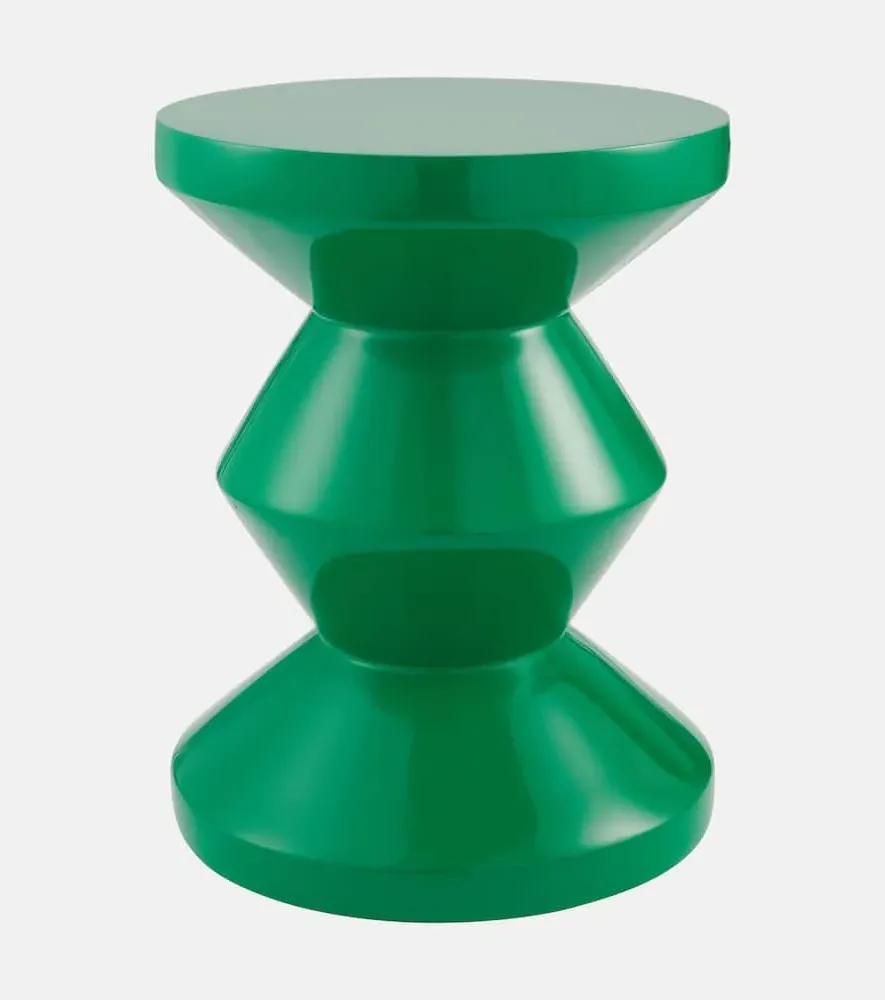 Zig Zag Stool - Green, Polyester