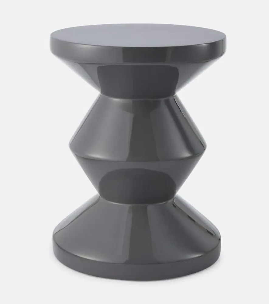 Zig Zag Stool - Grey, Polyester