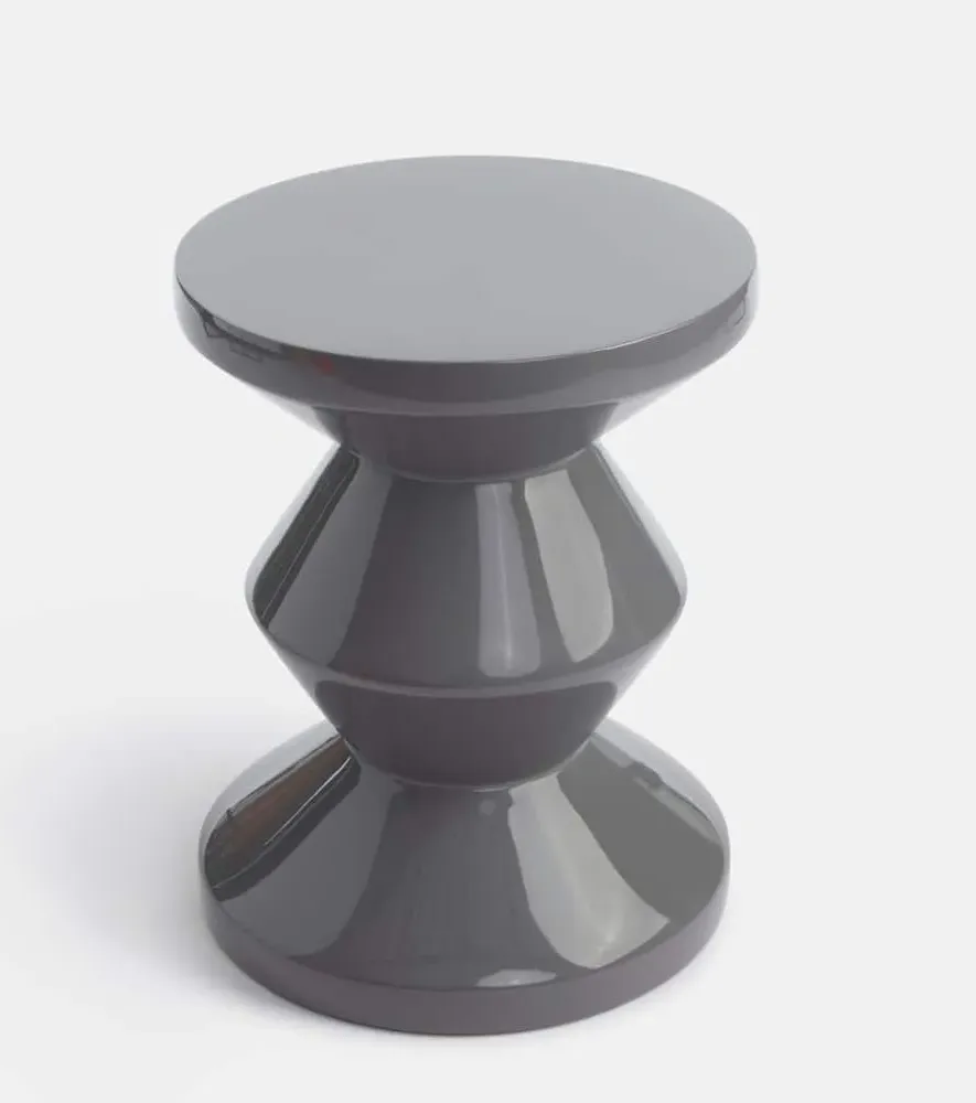 Zig Zag Stool - Grey, Polyester