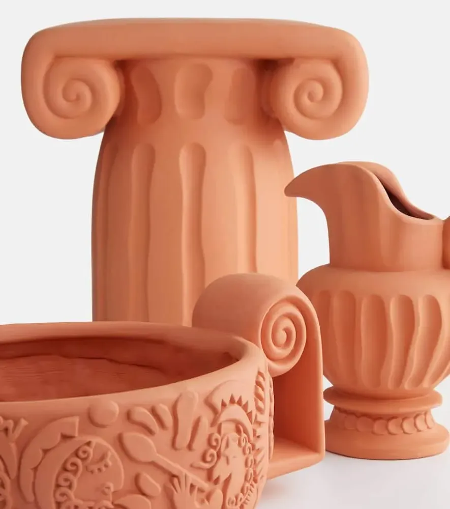 Magna Graecia Capitello Decorative Object - Brown, Clay