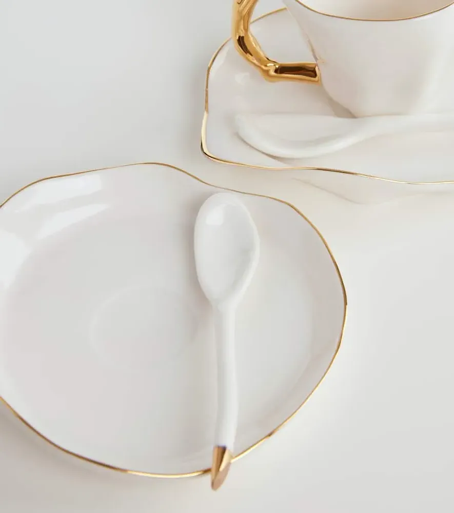 Meltdown Set of 2 Espresso Cups with Saucers - Multicolor