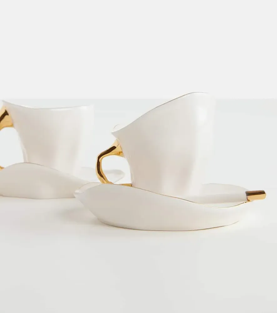 Meltdown Set of 2 Espresso Cups with Saucers - Multicolor image