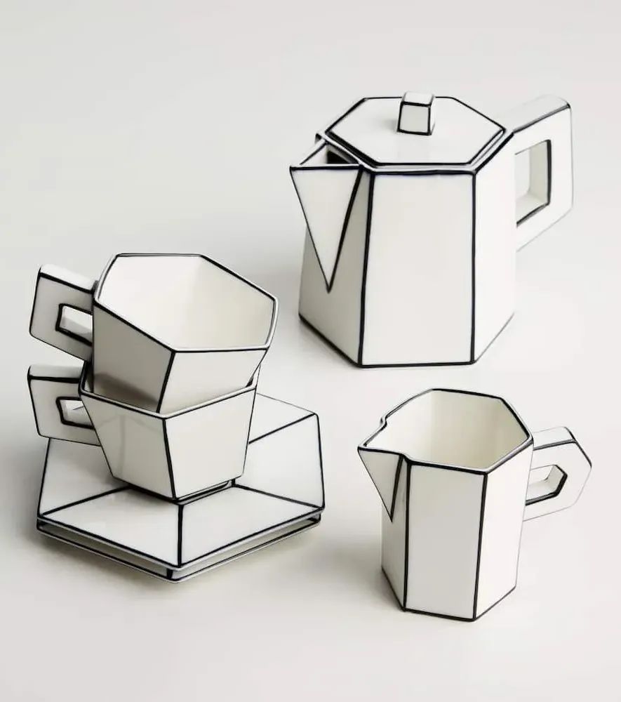 Carte Blanche Coffee Set by Annebet Philips - White, Porcelain