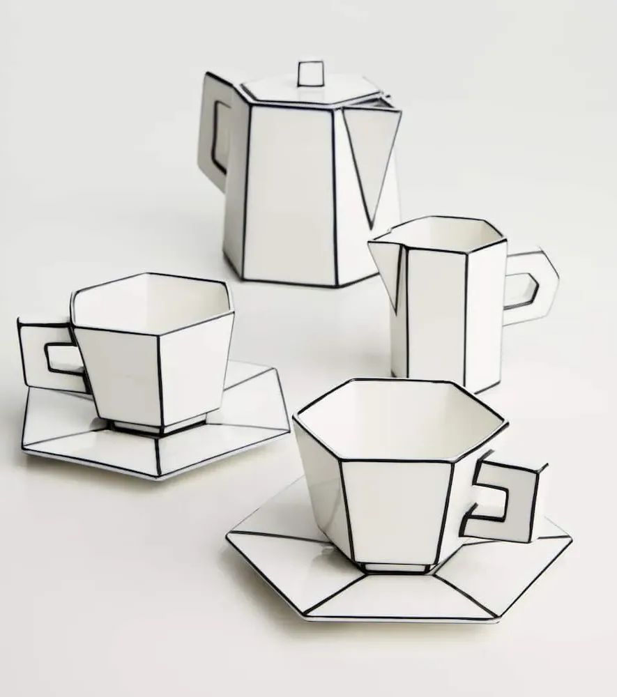 Carte Blanche Coffee Set by Annebet Philips - White, Porcelain